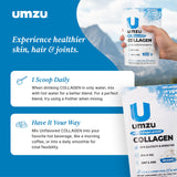 UMZU Collagen Powder chocolate flavour scoop in a glass