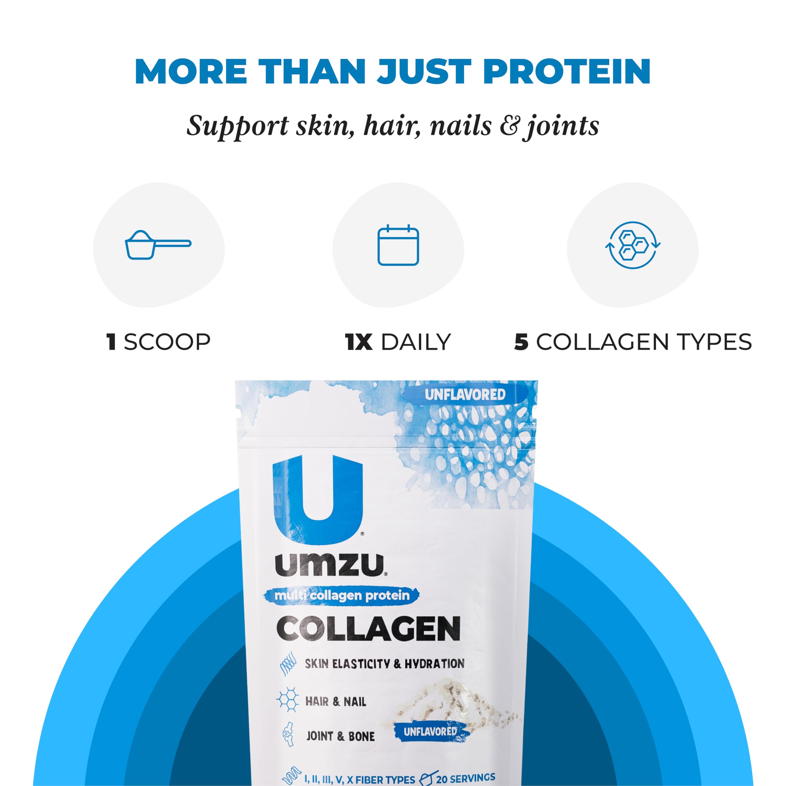 UMZU Collagen Powder ingredients list on packaging