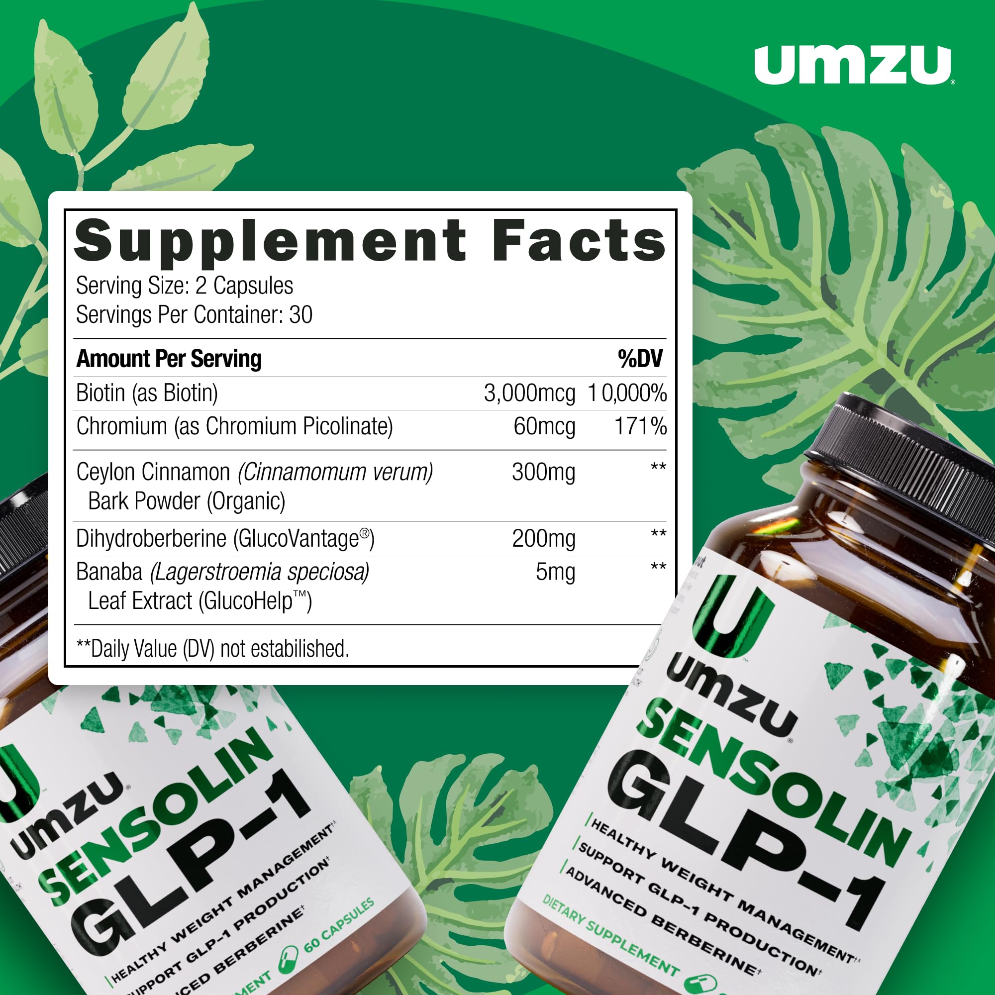 UMZU Daily Wellness Supplement bottle side view