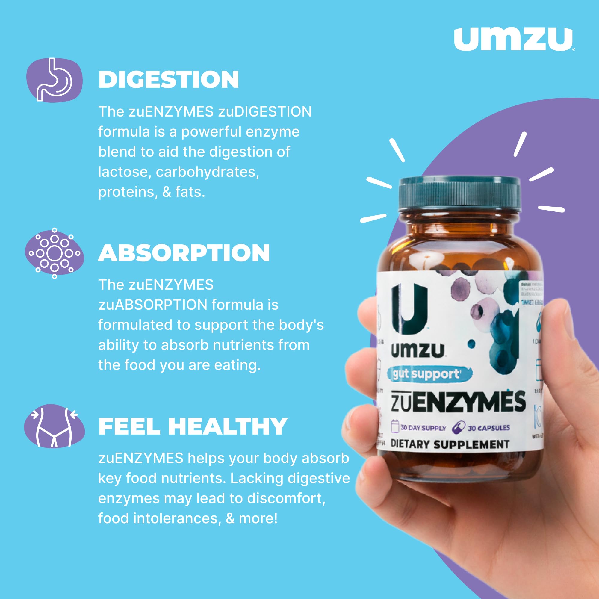 UMZU Multi-Enzymes capsule close-up