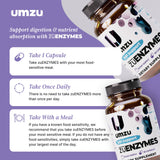 UMZU Multi-Enzymes capsules on a wooden table