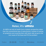 UMZU Probiotic Supplement displayed with fresh fruits