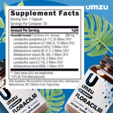 UMZU Probiotic Supplement packaging with ingredient list