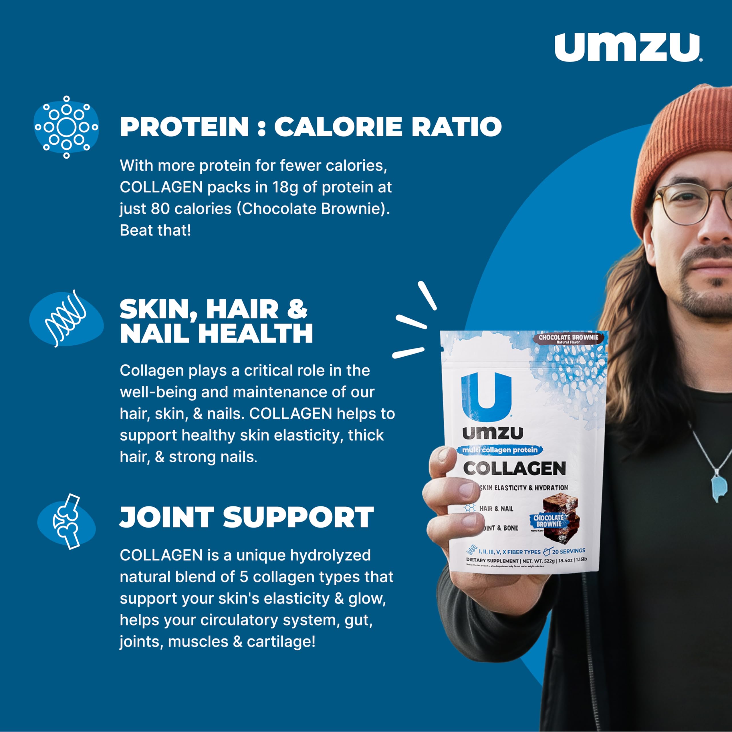 UMZU zuCollagen rich chocolate flavour scoop