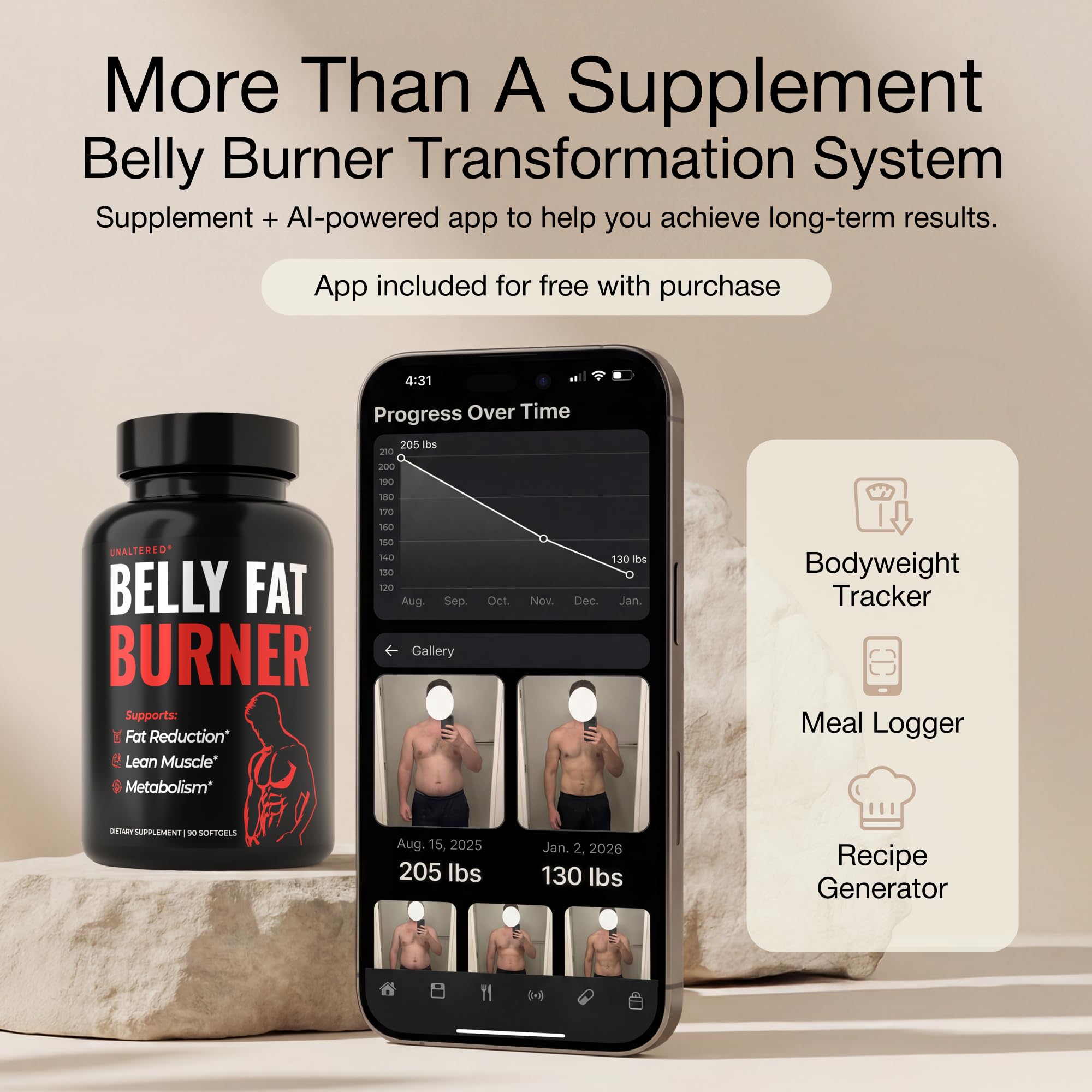 UNALTERED CLA Fat Burner in a healthy lifestyle setting