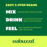 unbuzzd Clear-Eyed Citrus Powder Stick being mixed in water