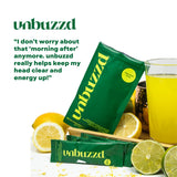 unbuzzd Clear-Eyed Citrus Powder Sticks on a kitchen counter