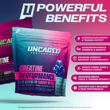 Uncaged Performance Creatine Gummies front view, Lemonade flavour