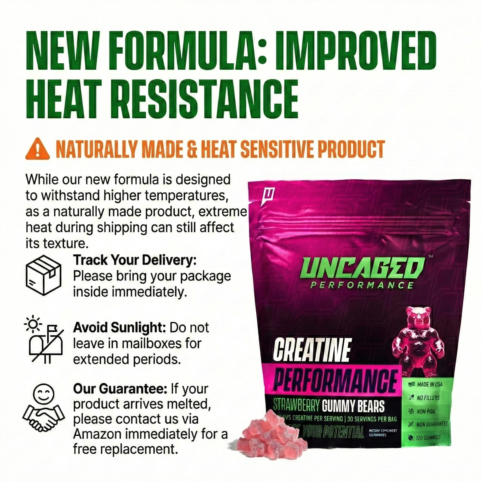 Uncaged Performance Creatine Gummies with fitness accessories
