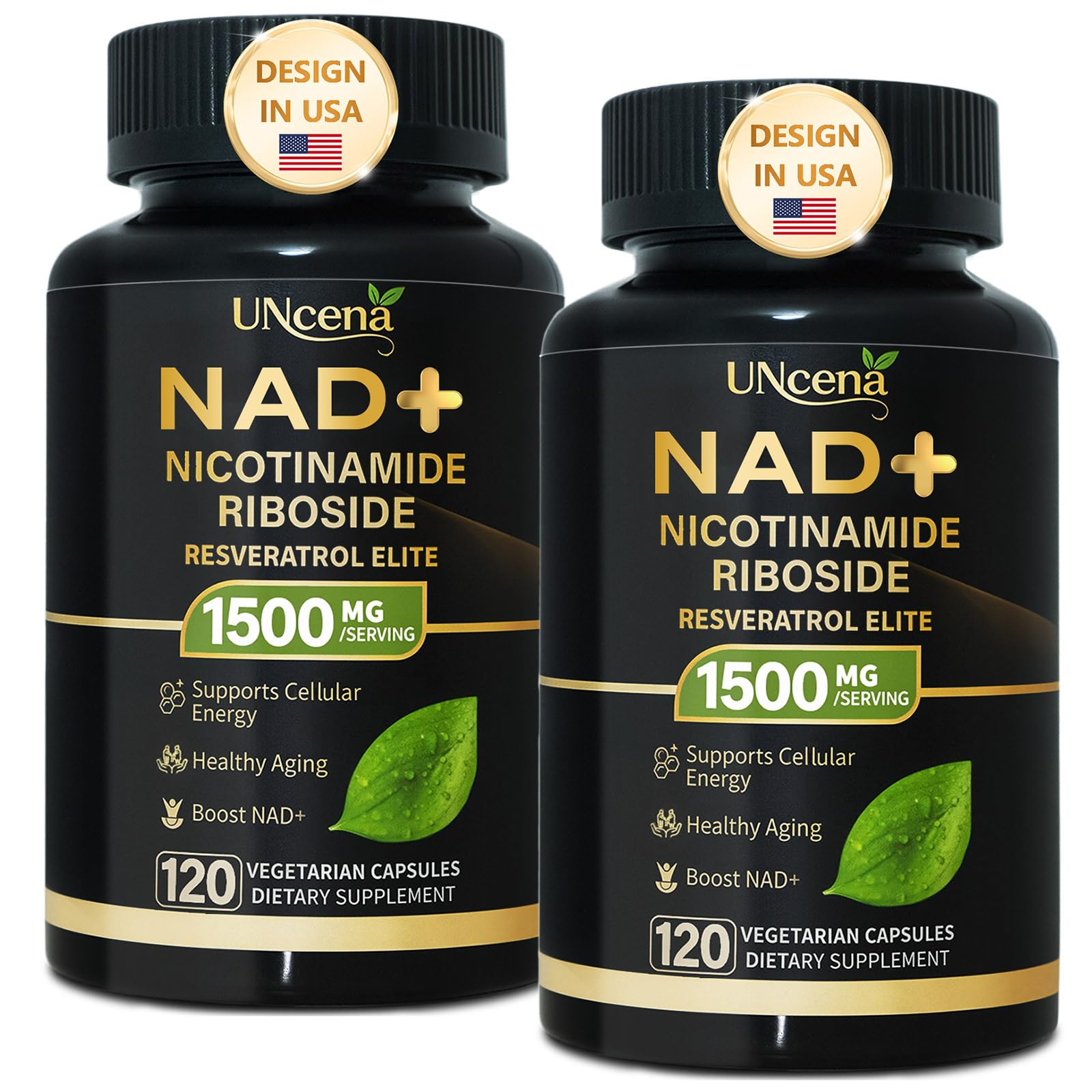 UNcena Liposomal NAD Supplement 1500mg bottle front view