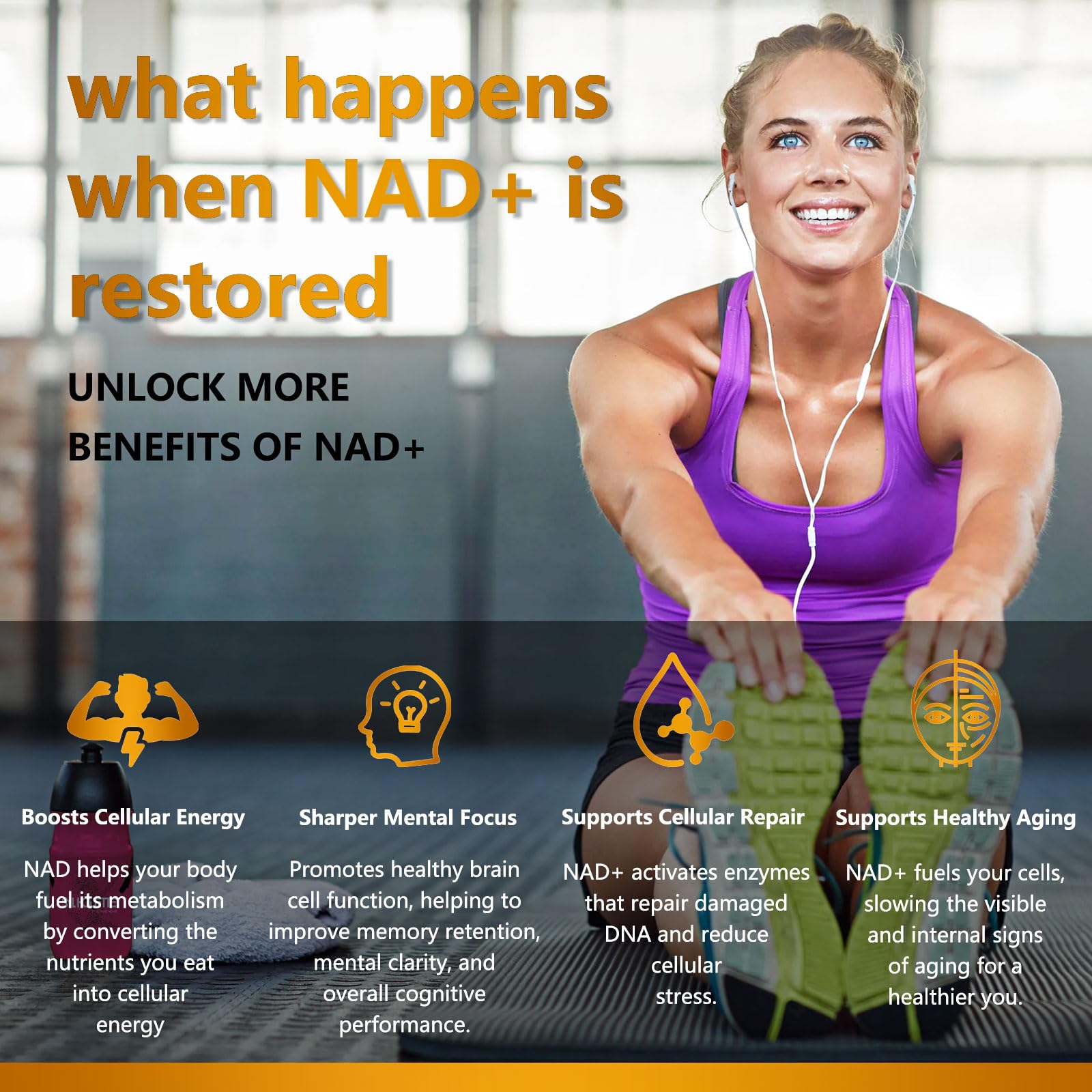 UNcena Liposomal NAD Supplement 1500mg side view with label