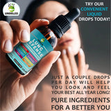 Undelio Herbal Blend 8-in-1 Liquid Supplement packaging with a measuring spoon