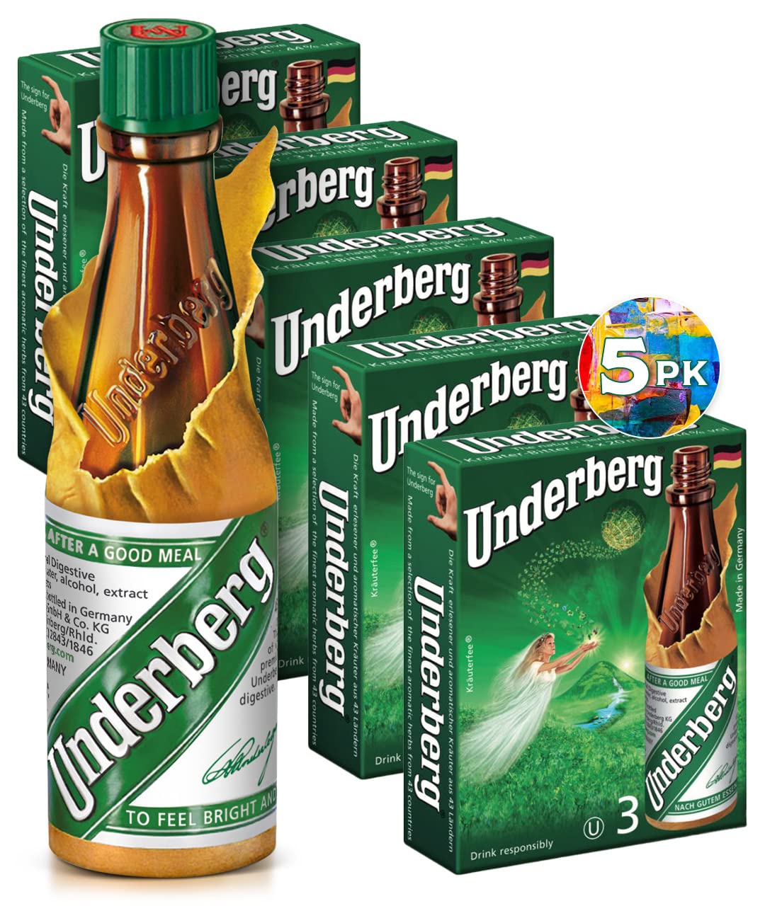 Underberg Herbal Bitters portion-sized bottle front view