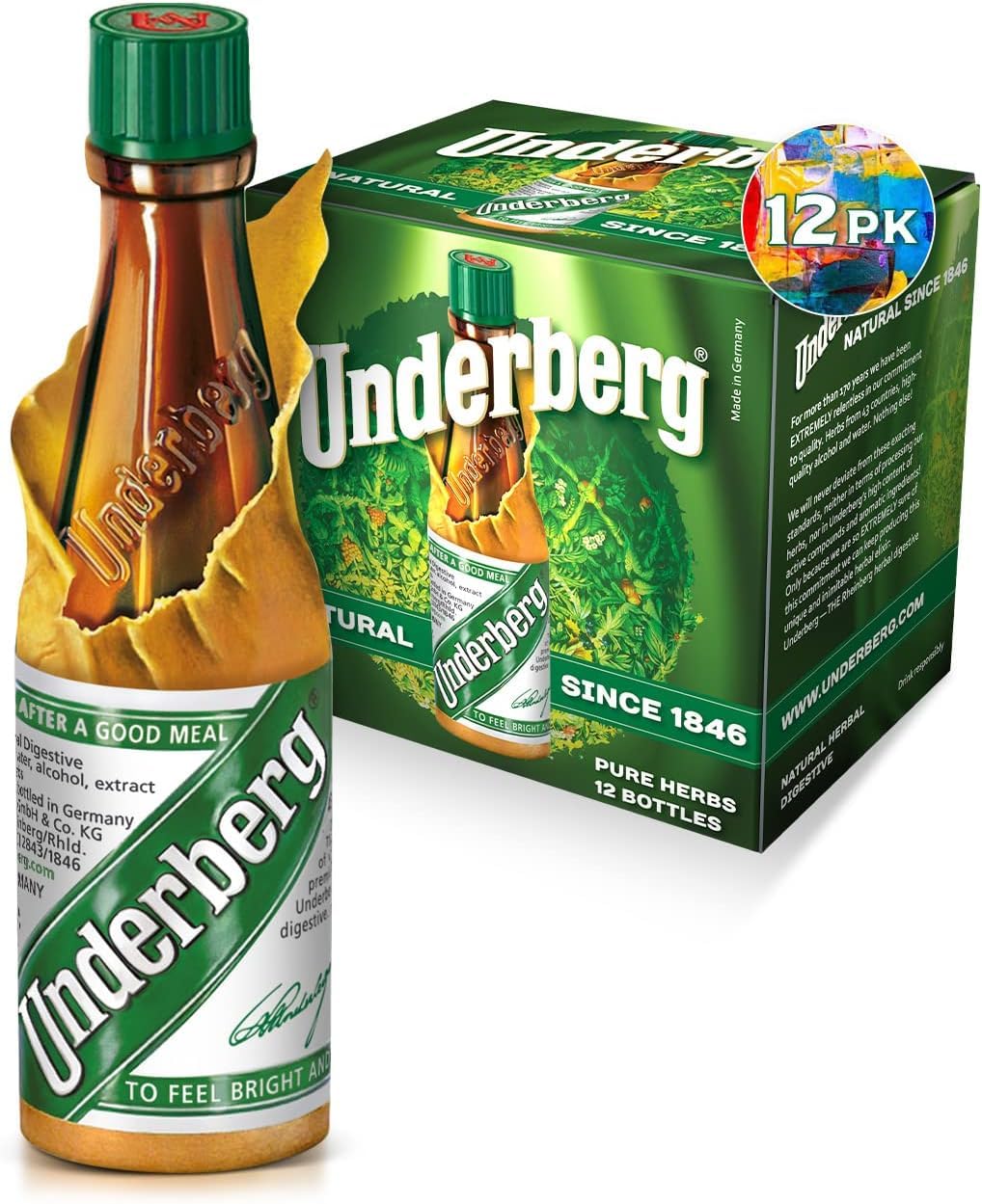 Underberg Herbal daily Bitters 20 x 20ml portion bottles front view