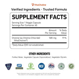 UniHealth Choline Supplement 500mg VitaCholine 60 Capsules side view