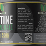 Unike Nutra Micronized Creatine Monohydrate Powder 500g in a gym setting