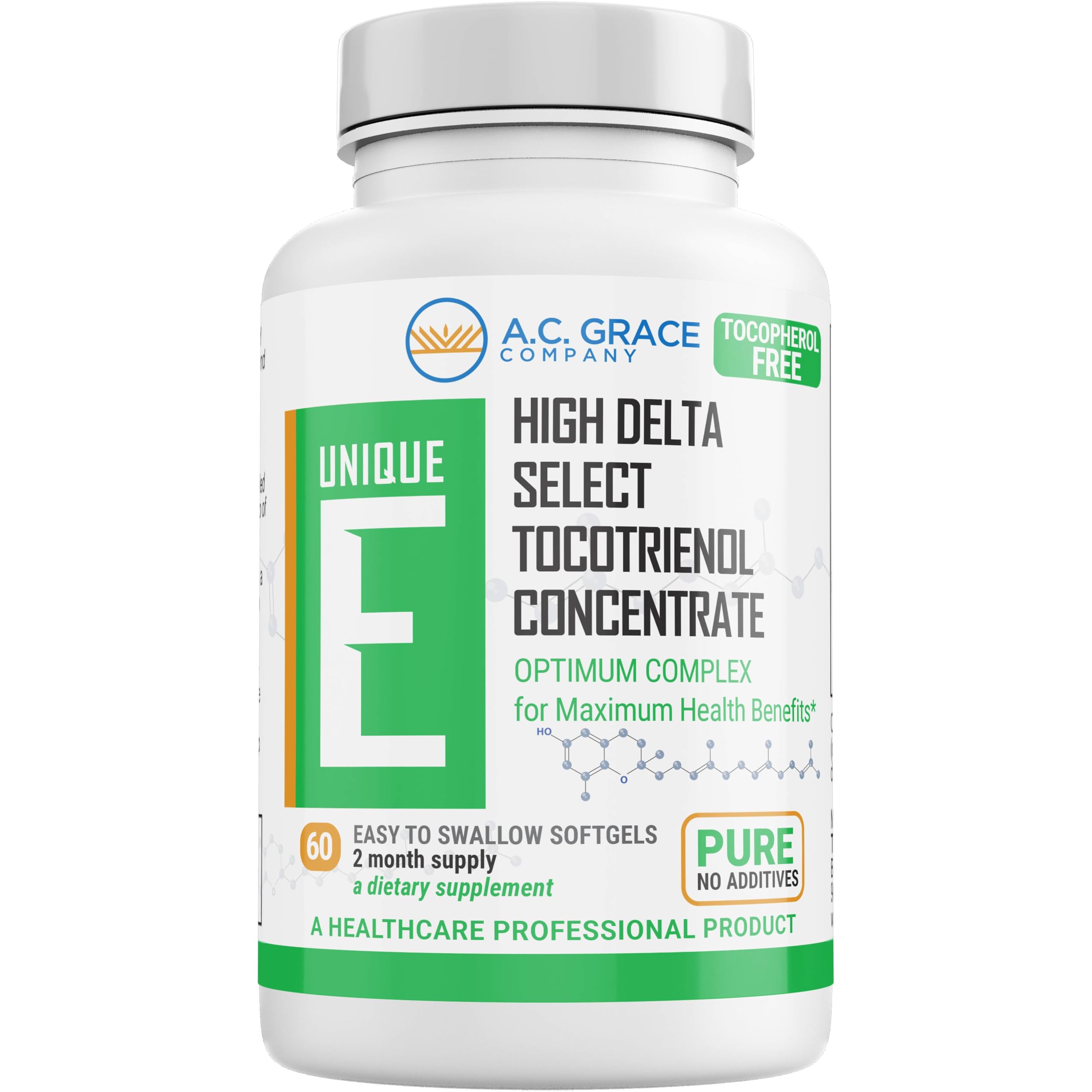 UNIQUE E Tocotrienols Softgels 125mg front view