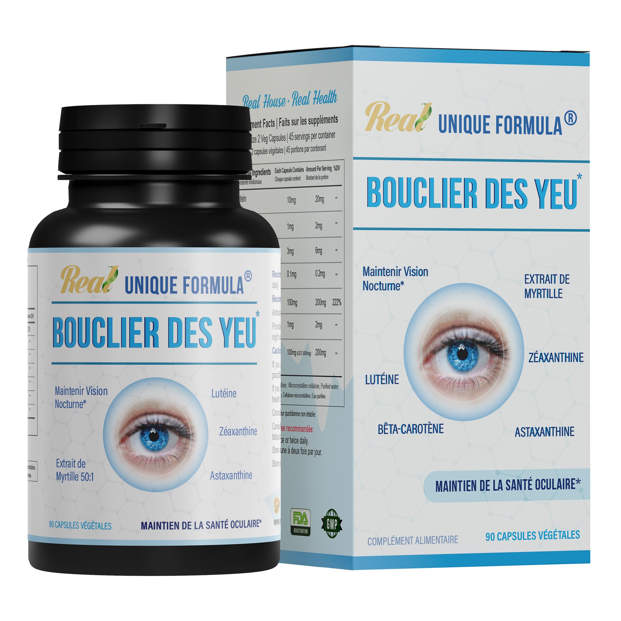 Unique Formula Lutein Supplement 120g side view