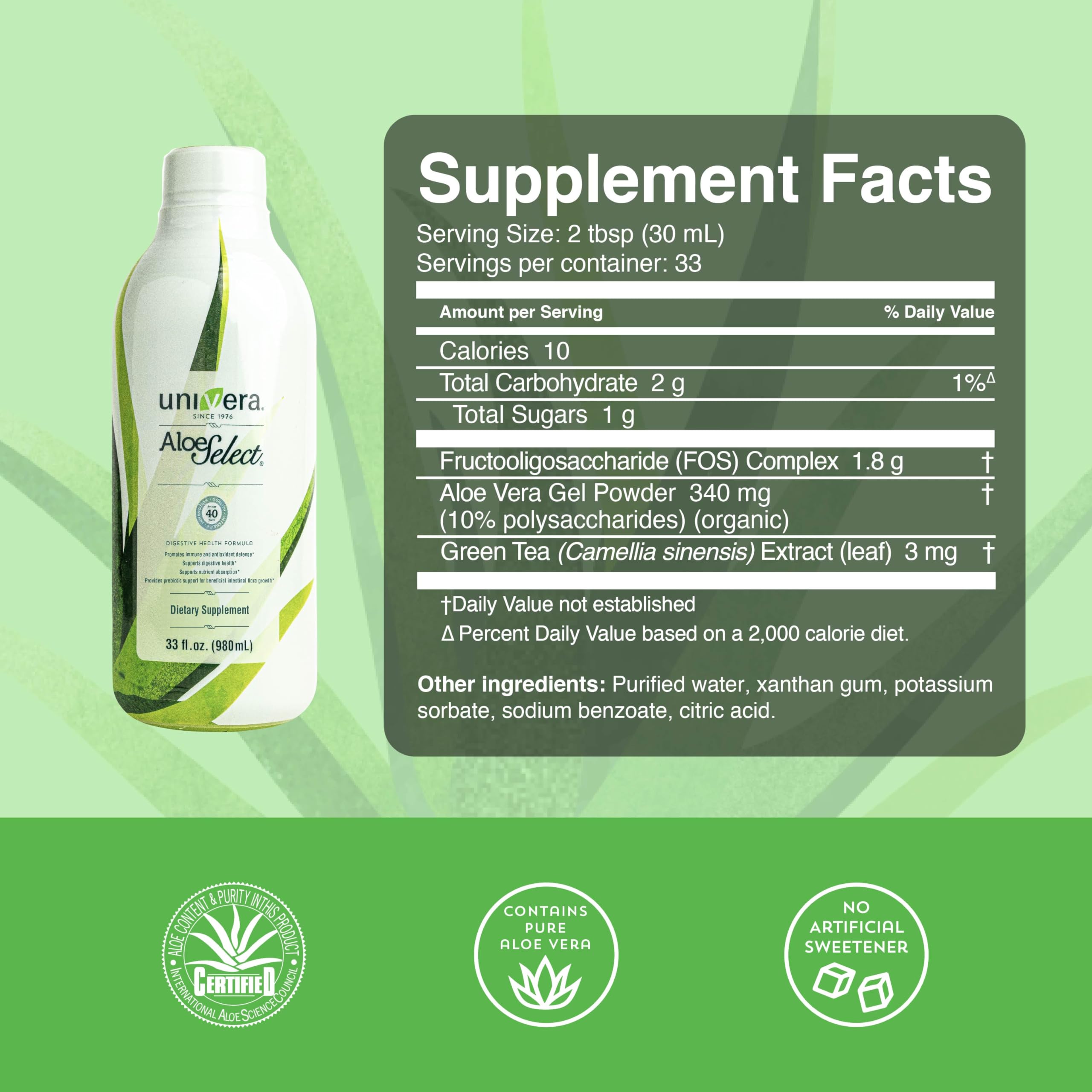 Univera Aloe Select Original 1120g packaging details