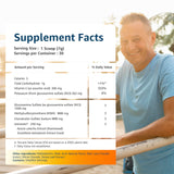 Univera Chondroitin Supplement with mango fruit background