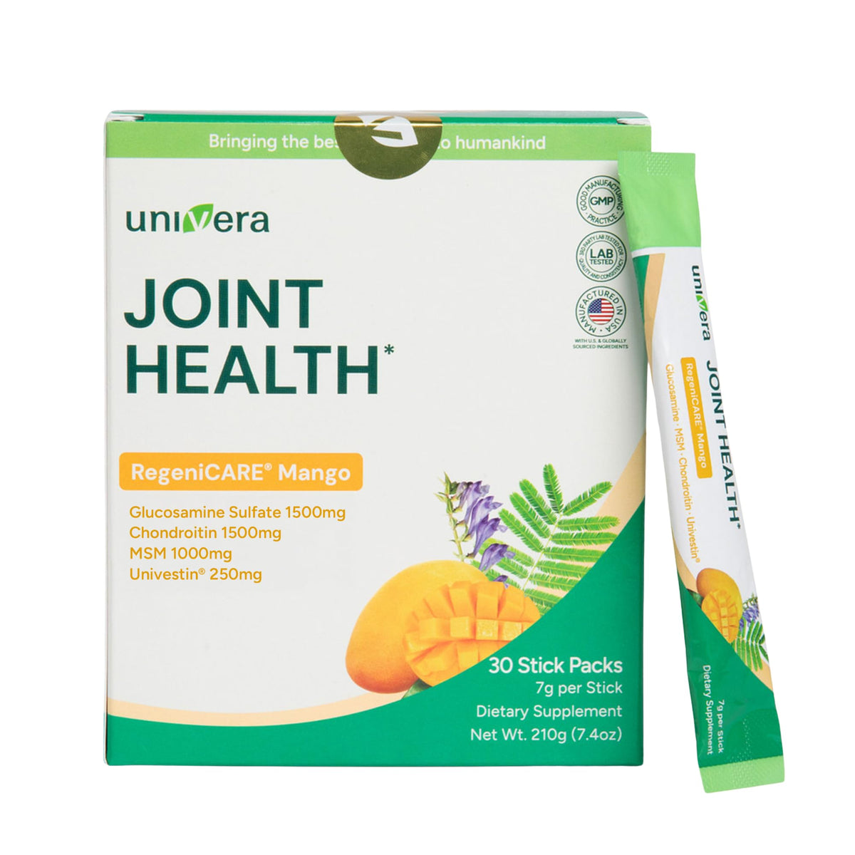 Univera Joint Support Drink Mix mango flavour front view
