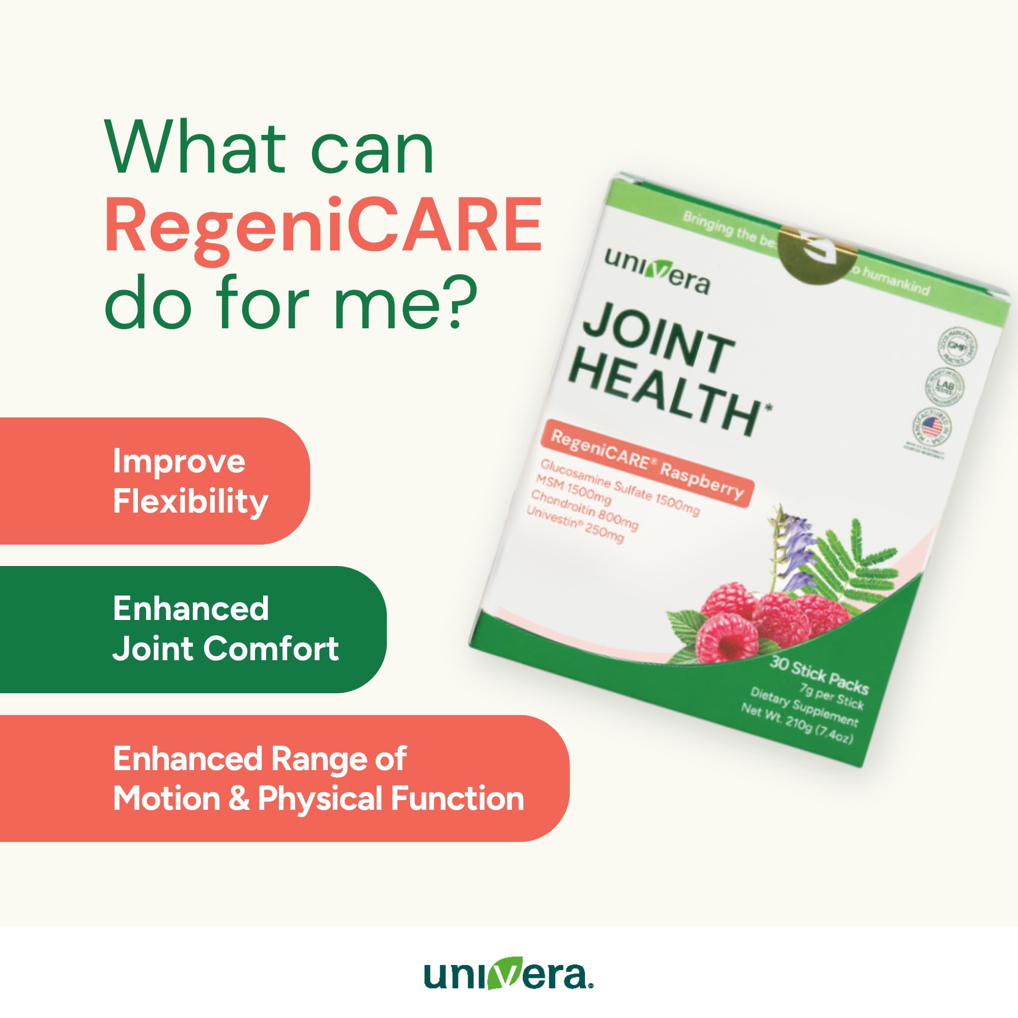 Univera Joint Support Powder mixed in a glass of water