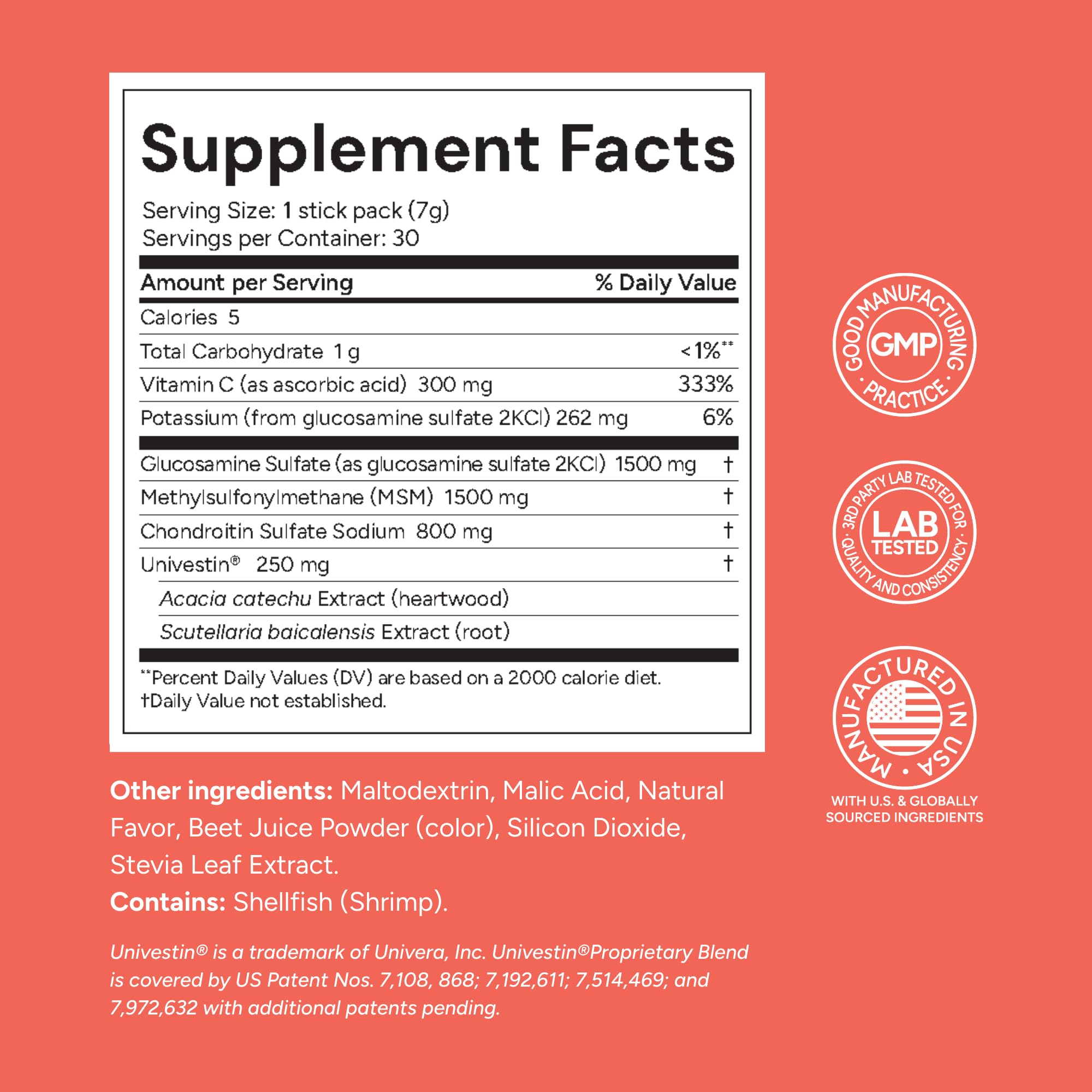 Univera Joint Support Powder with fresh raspberries