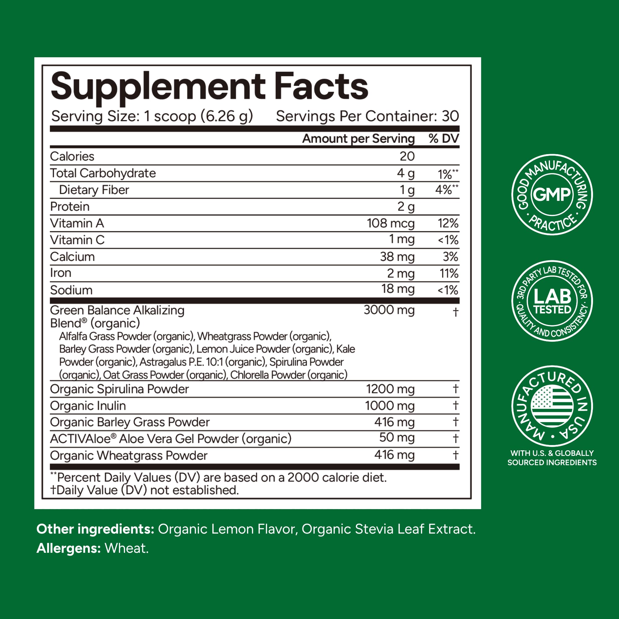 Univera MetaGreens ingredients list