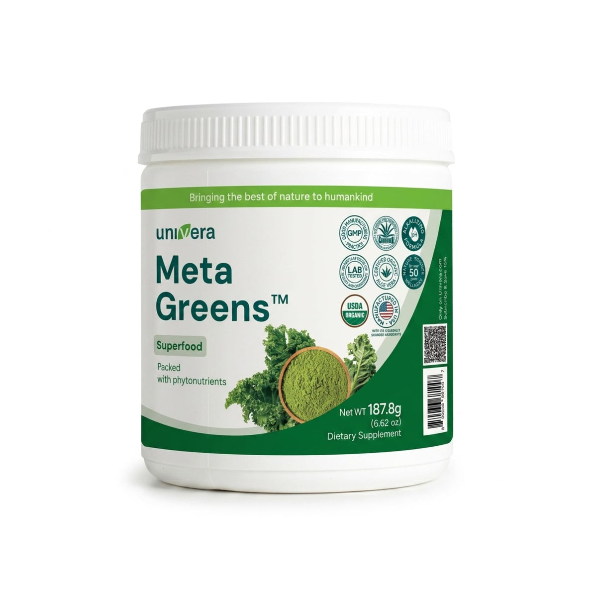 Univera MetaGreens Spirulina Superfood Powder front view