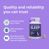 Univera Natural Dreams Melatonin-FREE Sleep Supplement bottle with a glass of water
