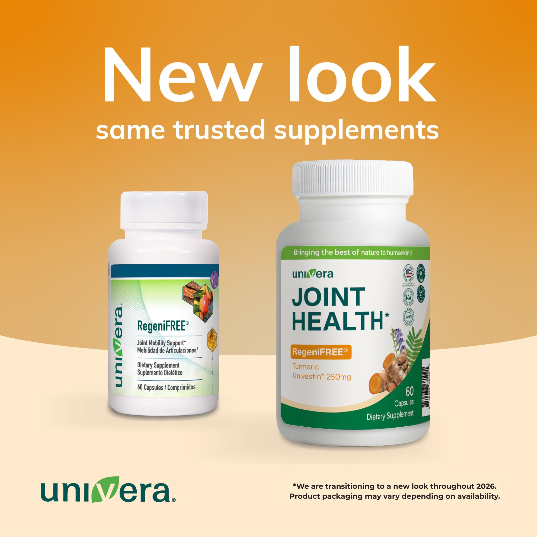 Univera RegeniFREE Joint Supplement side view showing capsule
