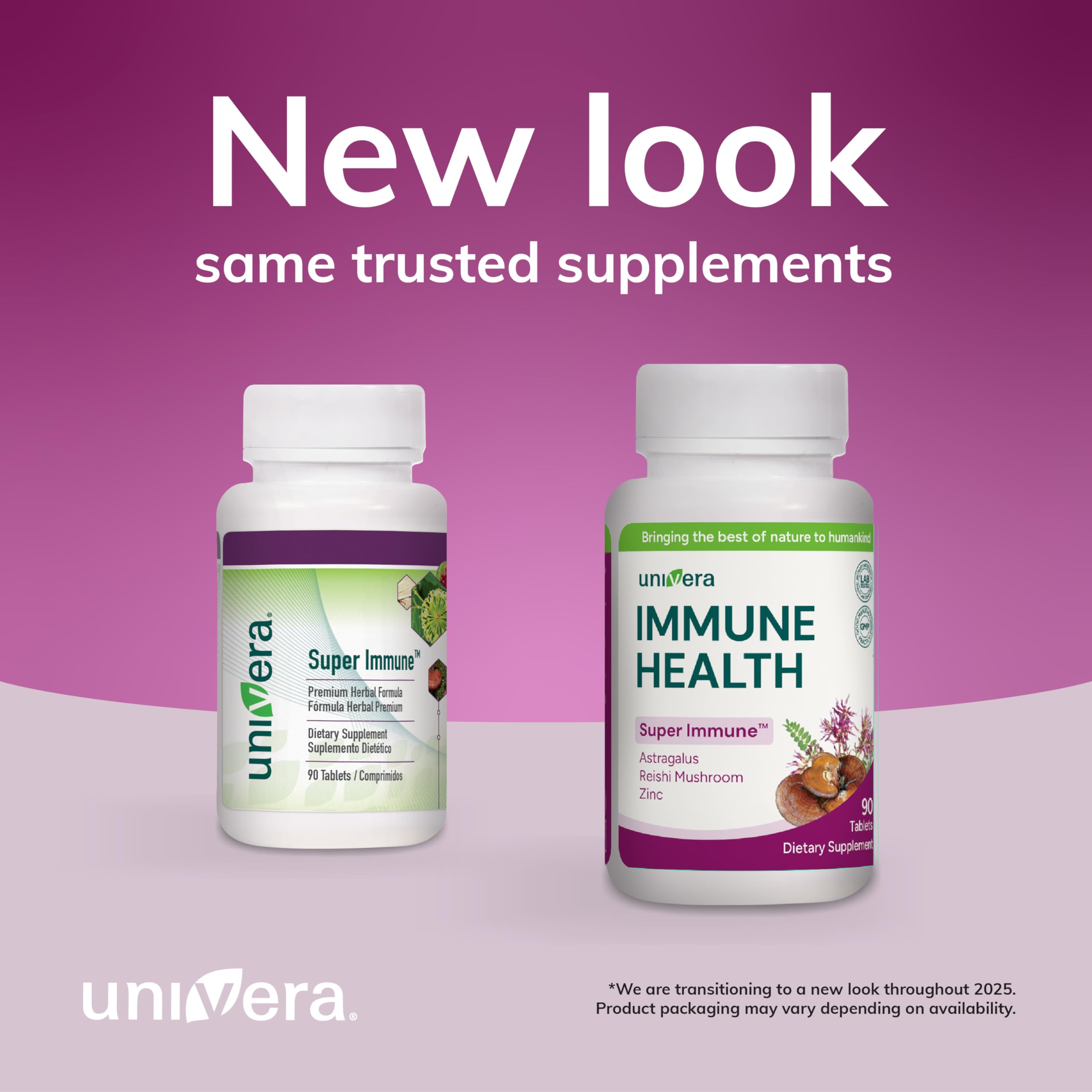 Univera Super daily wellness 90 tablets back view showing ingredients