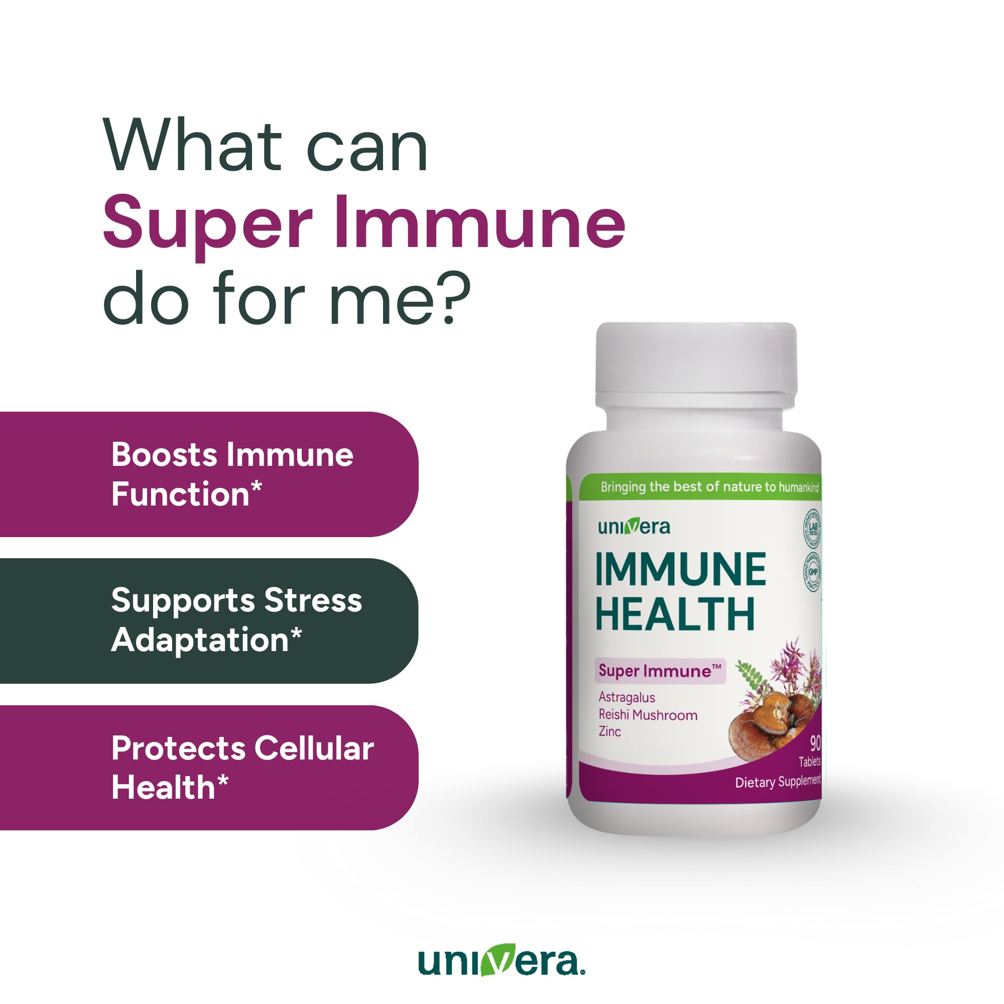 Univera Super daily wellness bottle with a white background