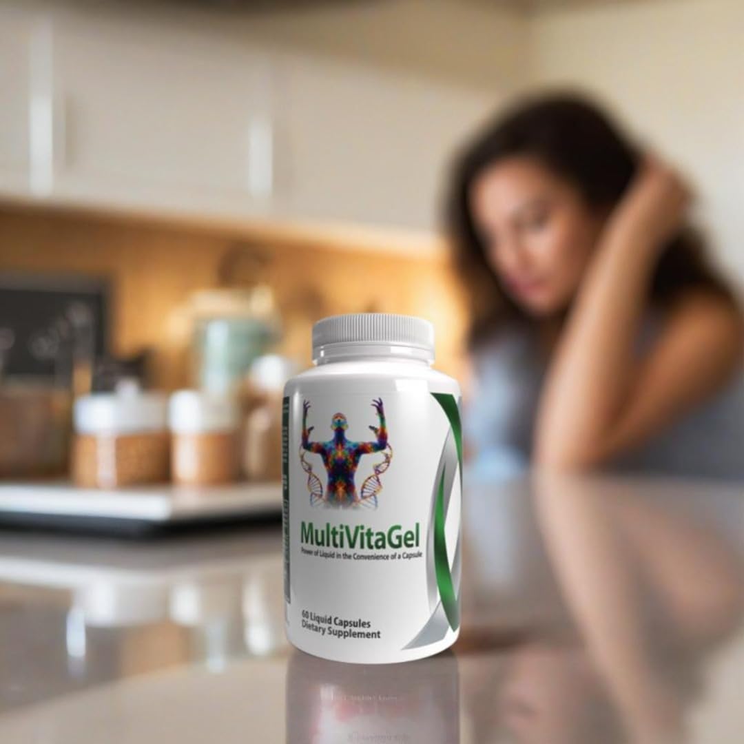 Universal Body Labs MultiVitaGel Liquid Gel Caps with softgel detail
