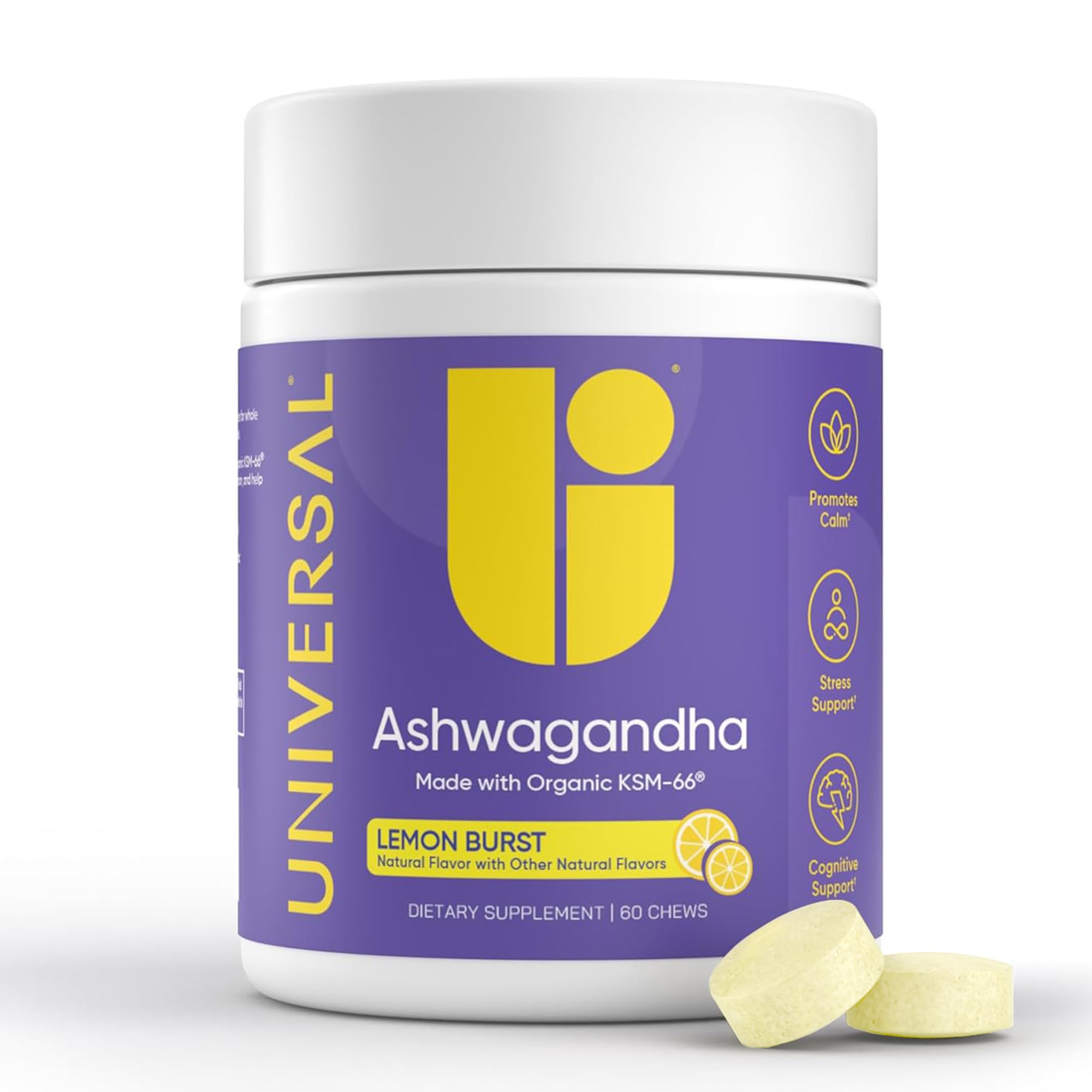 Universal U Ashwagandha Chews Lemon Burst front view