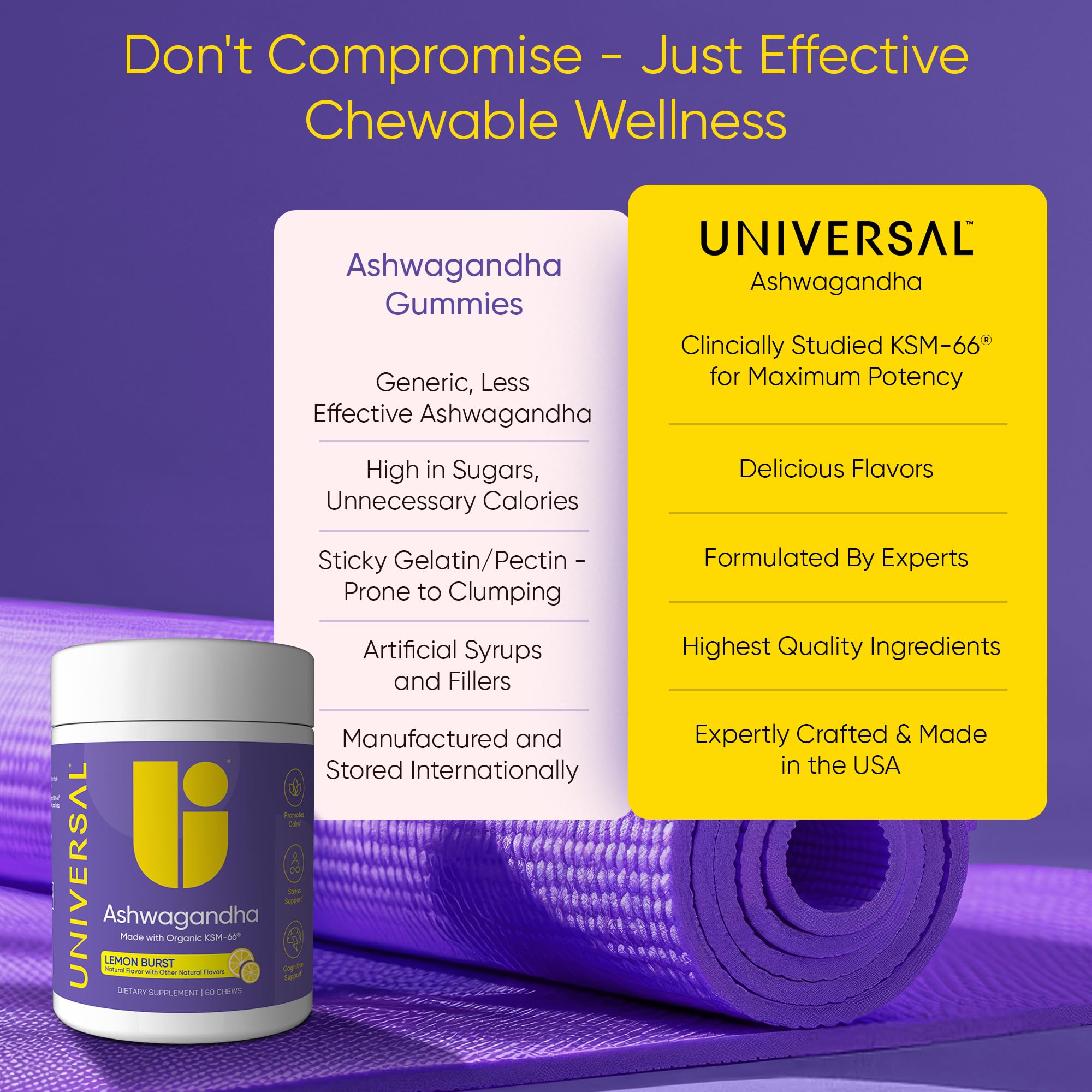 Universal U Ashwagandha Chews Lemon Burst lifestyle scene