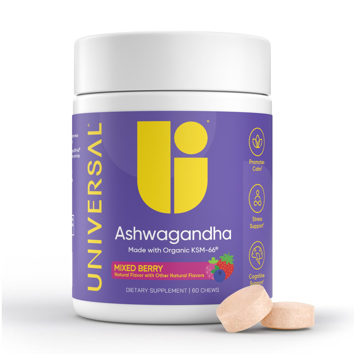 Universal U Ashwagandha Chews Mixed Berry front view