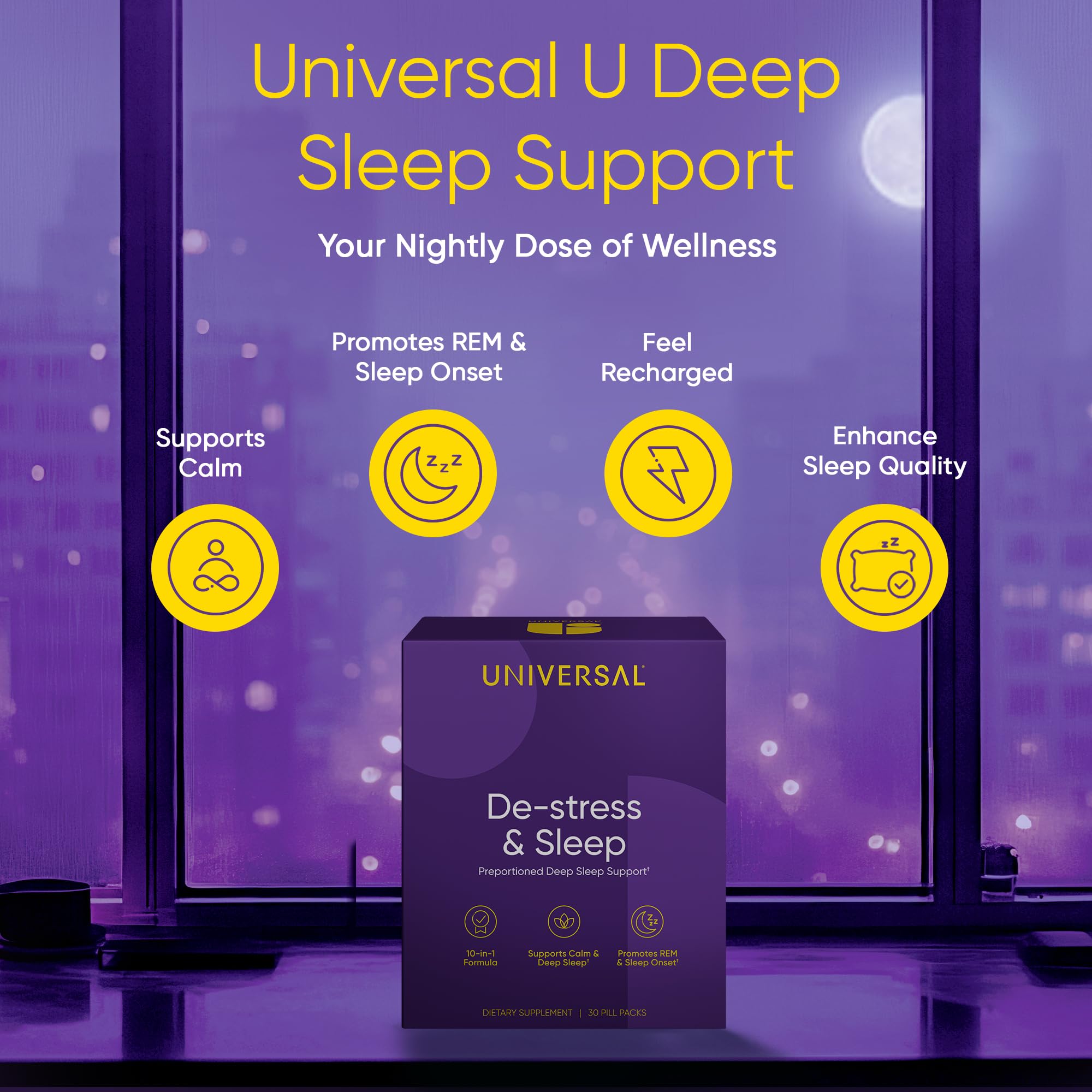 Universal U De-Stress & Deep Sleeping Supplement side view