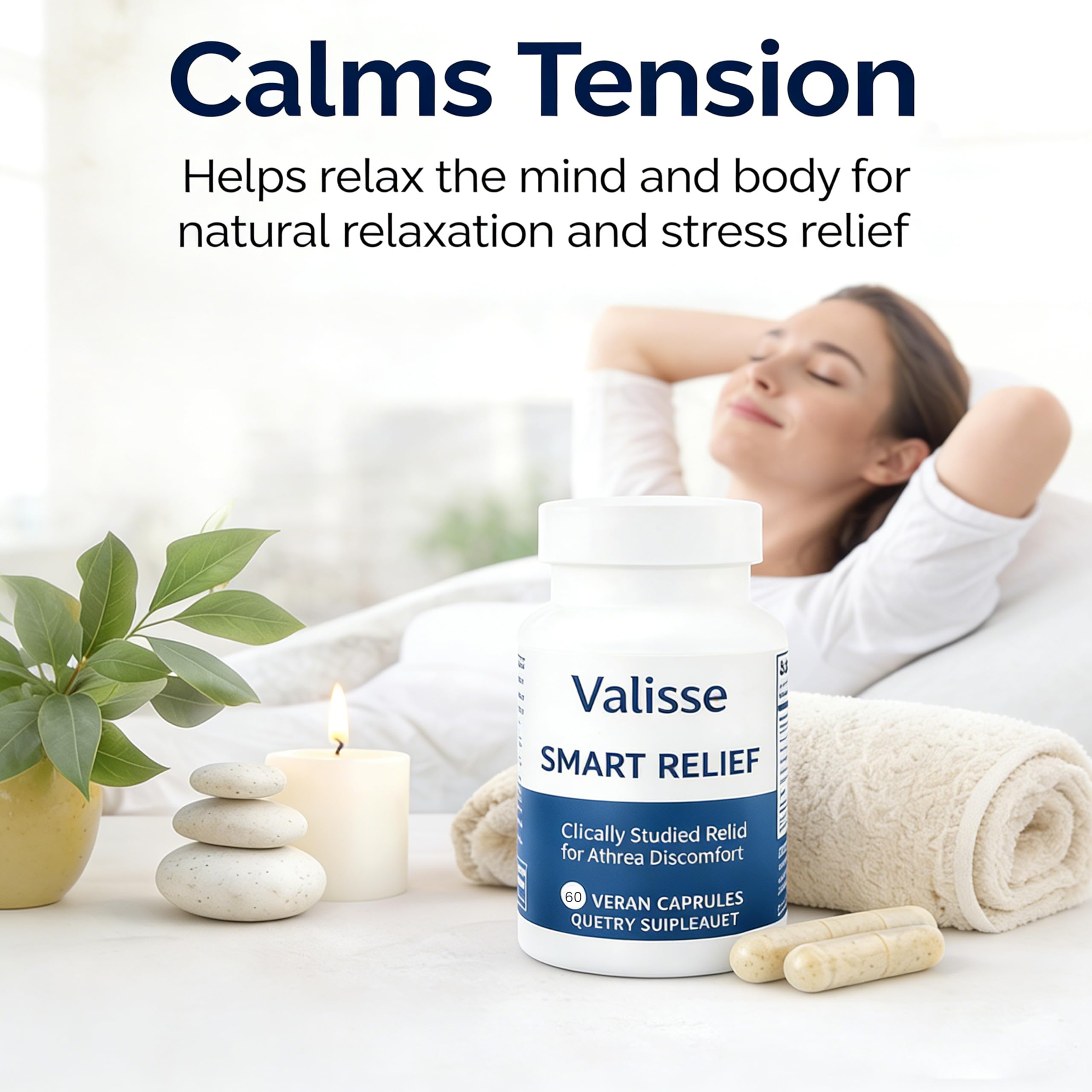 unmute Valisse Smart Relief capsules on wooden surface