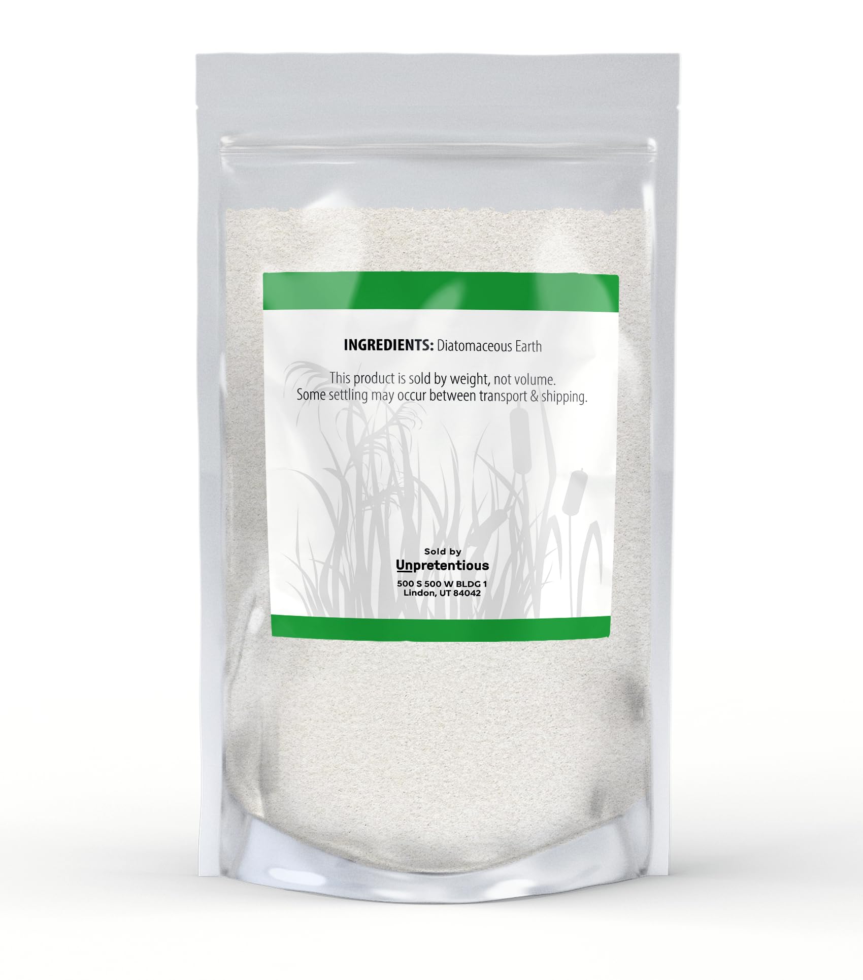 Unpretentious Diatomaceous Earth 1420g side view with product details