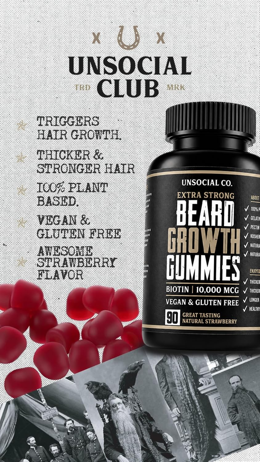 Unsocial Pomade Beard Growth Gummies lifestyle scene with a man