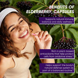UOZXIL Organic Elderflower Blend Supplement bottle side view