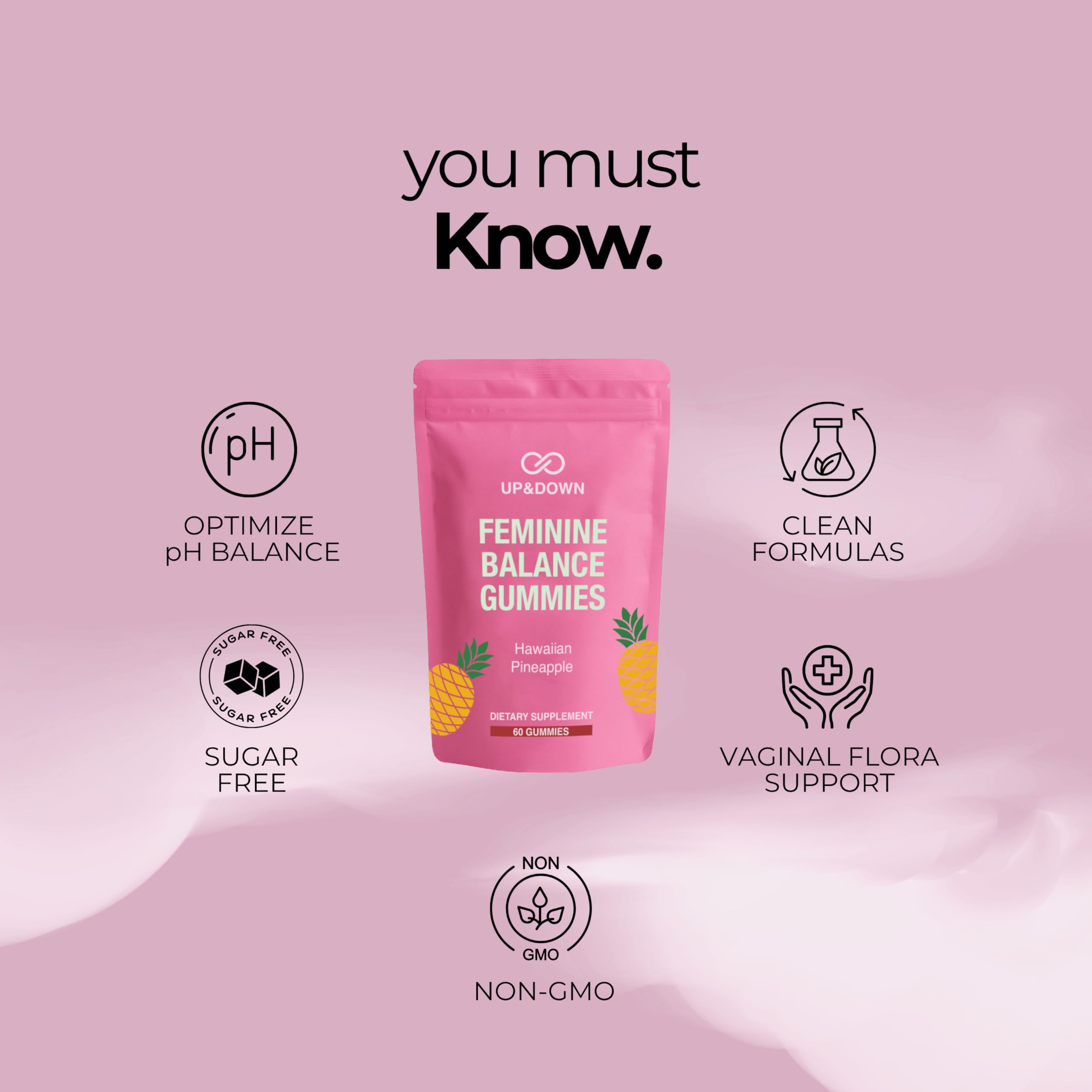 Up&Down Supplements Feminine Balance Gummies side view