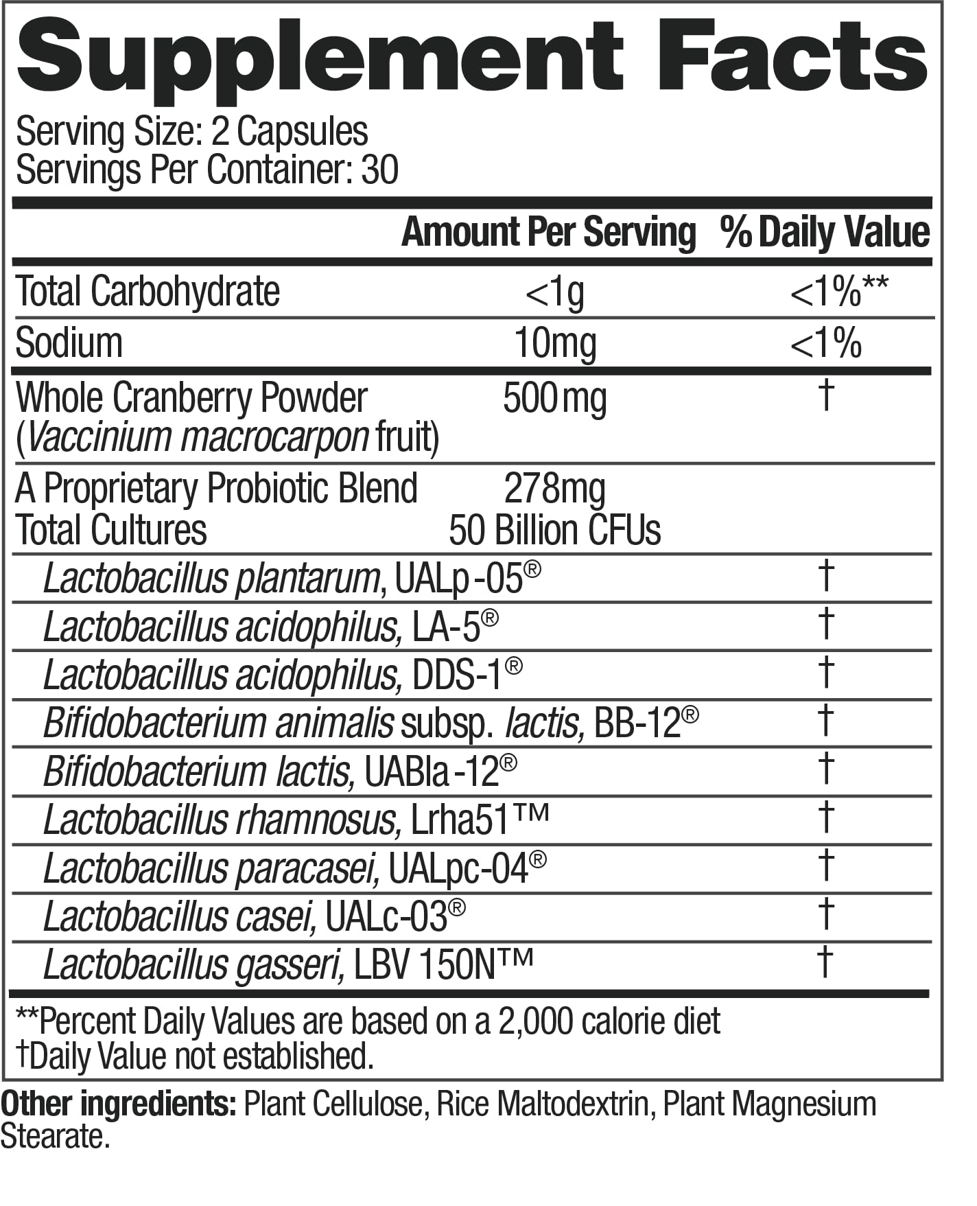 up4 Women's Probiotic bottle with label showing ingredients