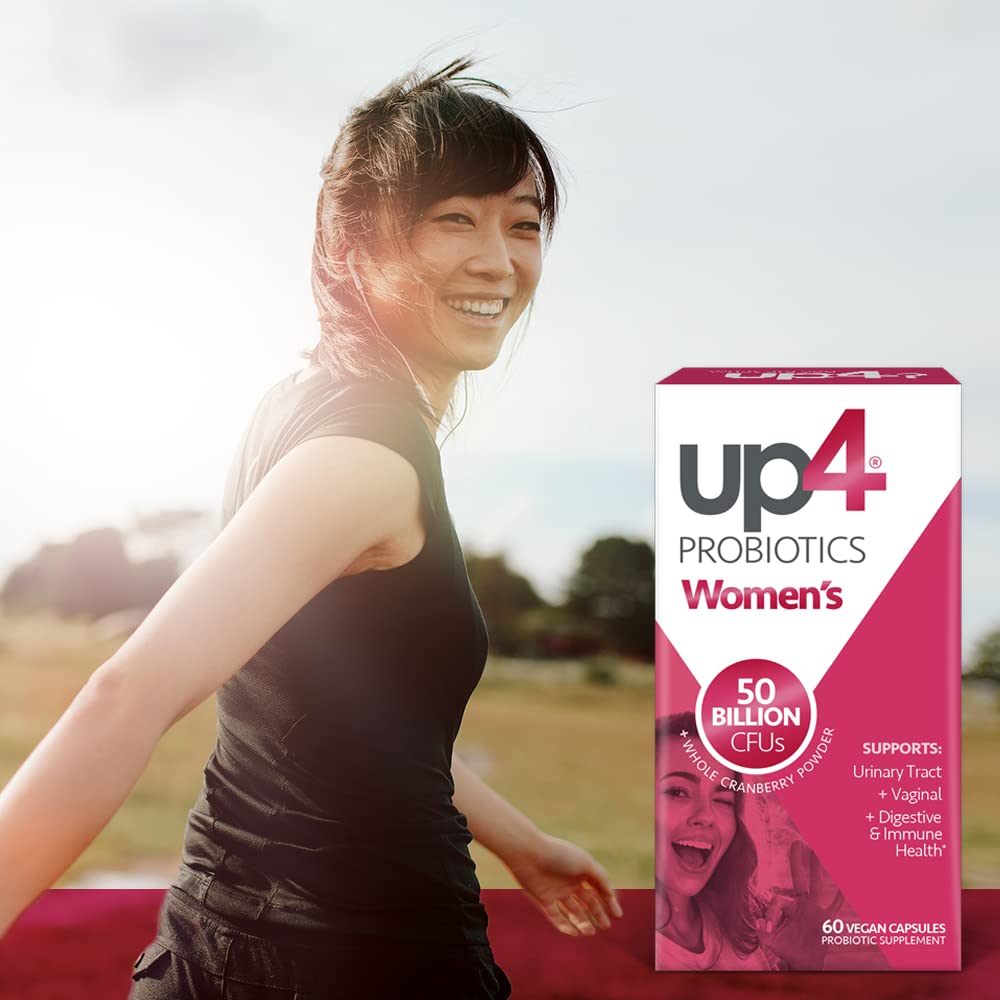 up4 Women's Probiotic displayed with whole cranberry powder
