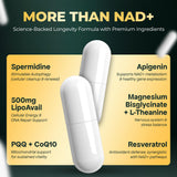 UPLIFE Advanced NAD+ Complex 1372mg capsules with ingredients list