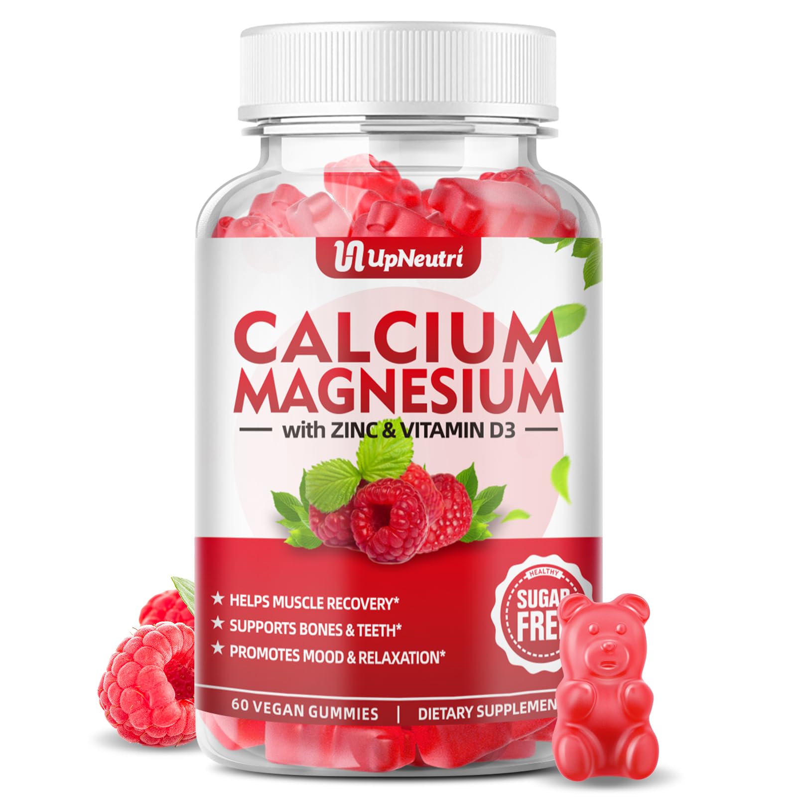 UPNEUTRI Calcium Magnesium Zinc Gummies bottle front view