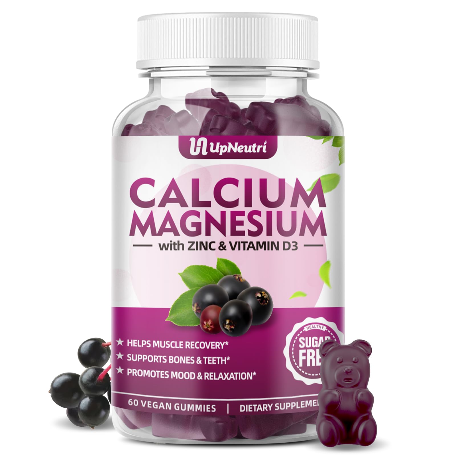 UPNEUTRI Calcium Magnesium Zinc Gummies bottle front view
