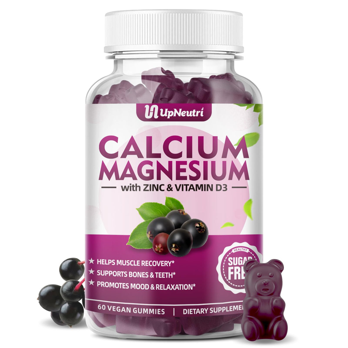 UPNEUTRI Calcium Magnesium Zinc Gummies bottle front view