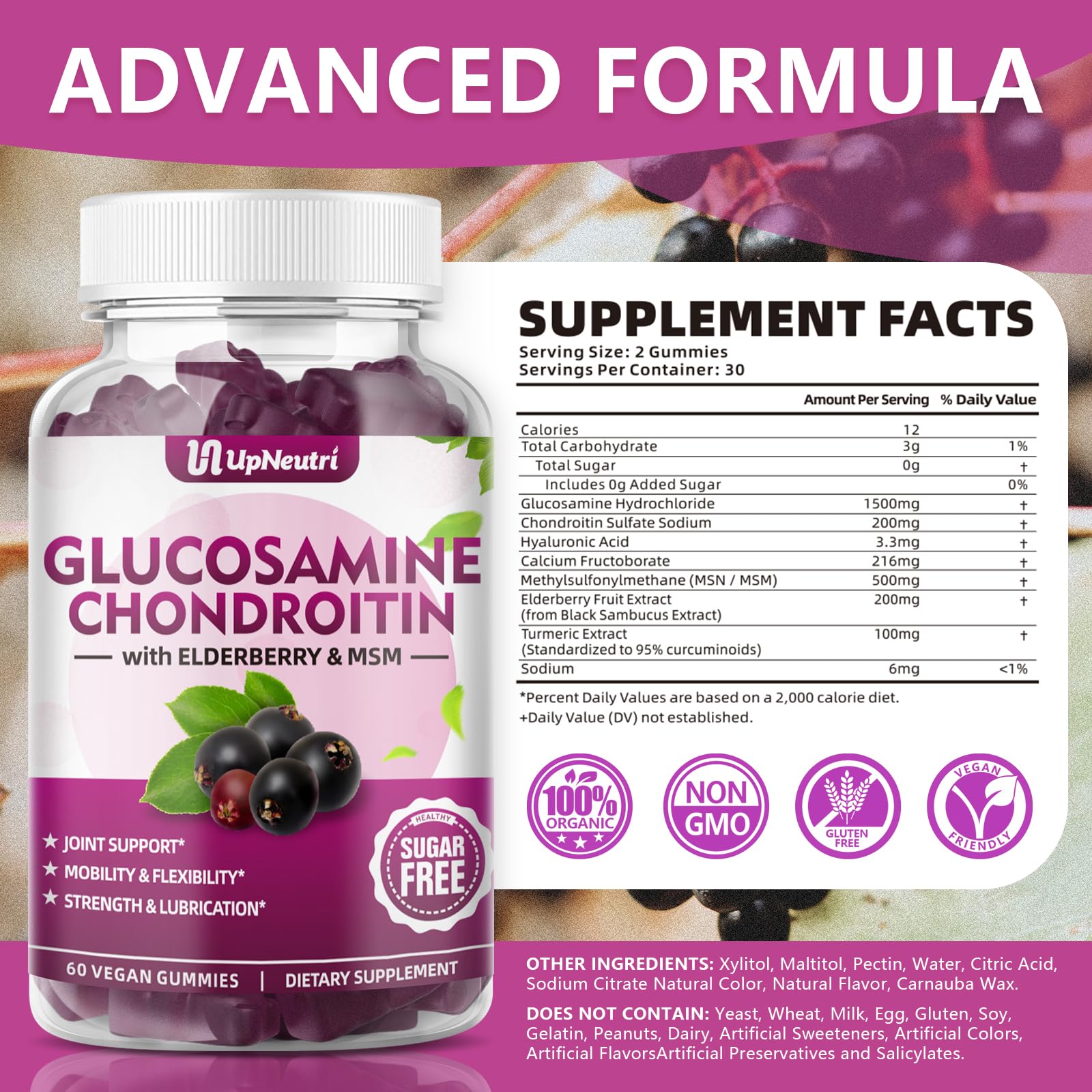 UPNEUTRI Glucosamine Chondroitin Gummies packaging